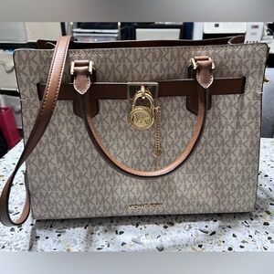 Michael Kors Brown and Cream Tote Bag